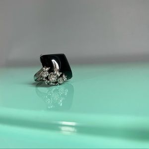 925 Onyx Owl Ring Sterling Silver